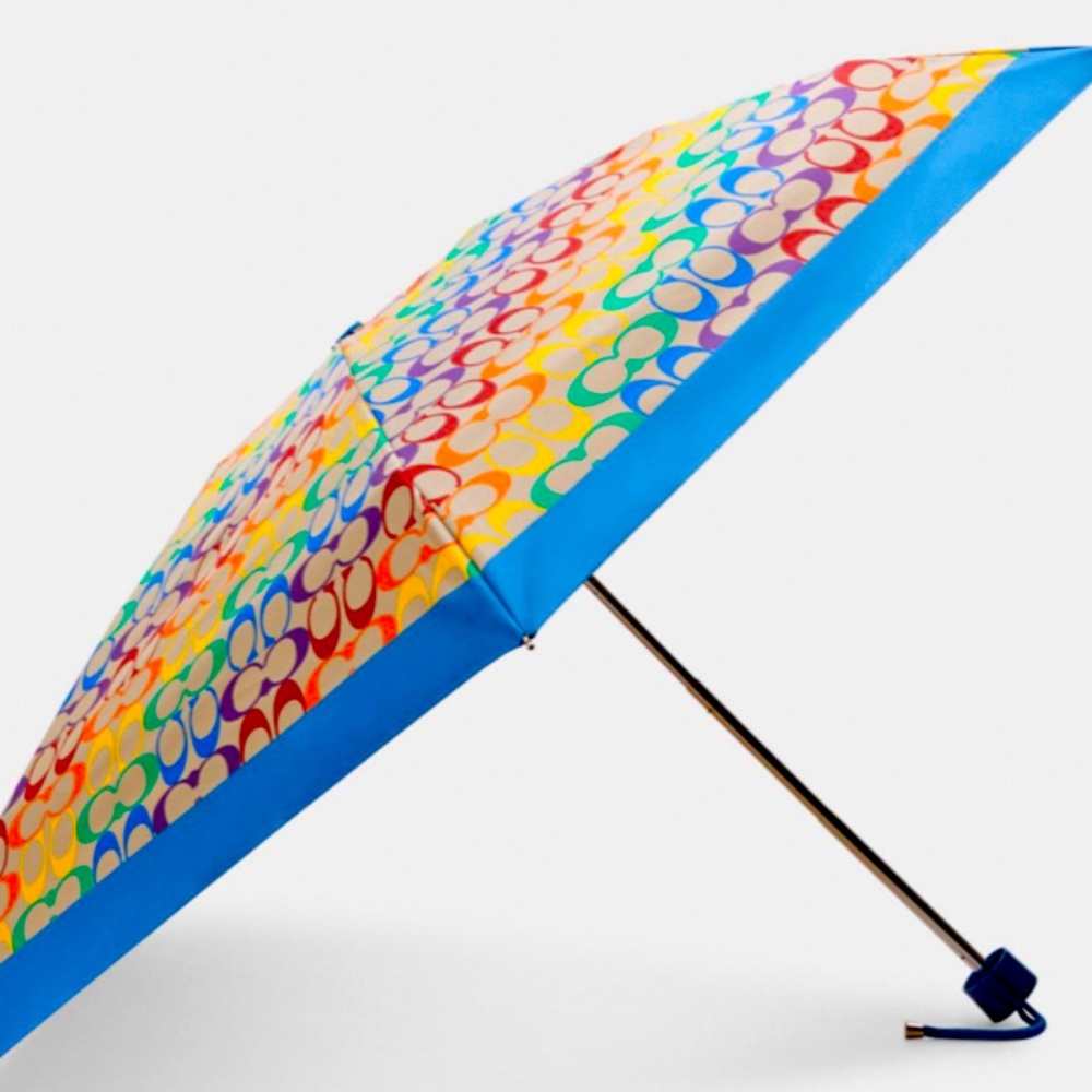 Authentic Coach Rainbow Print Umbrella